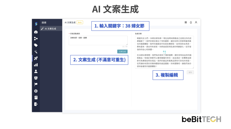 CDP AI 文案生成示意圖